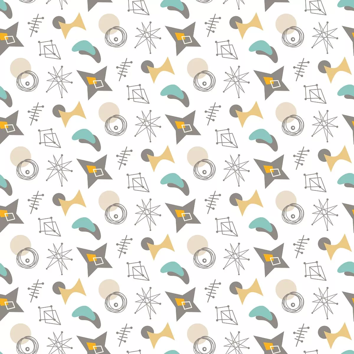 retro-shapes-atomic-stars-fabric Retro Shapes And Atomic Stars Fabric