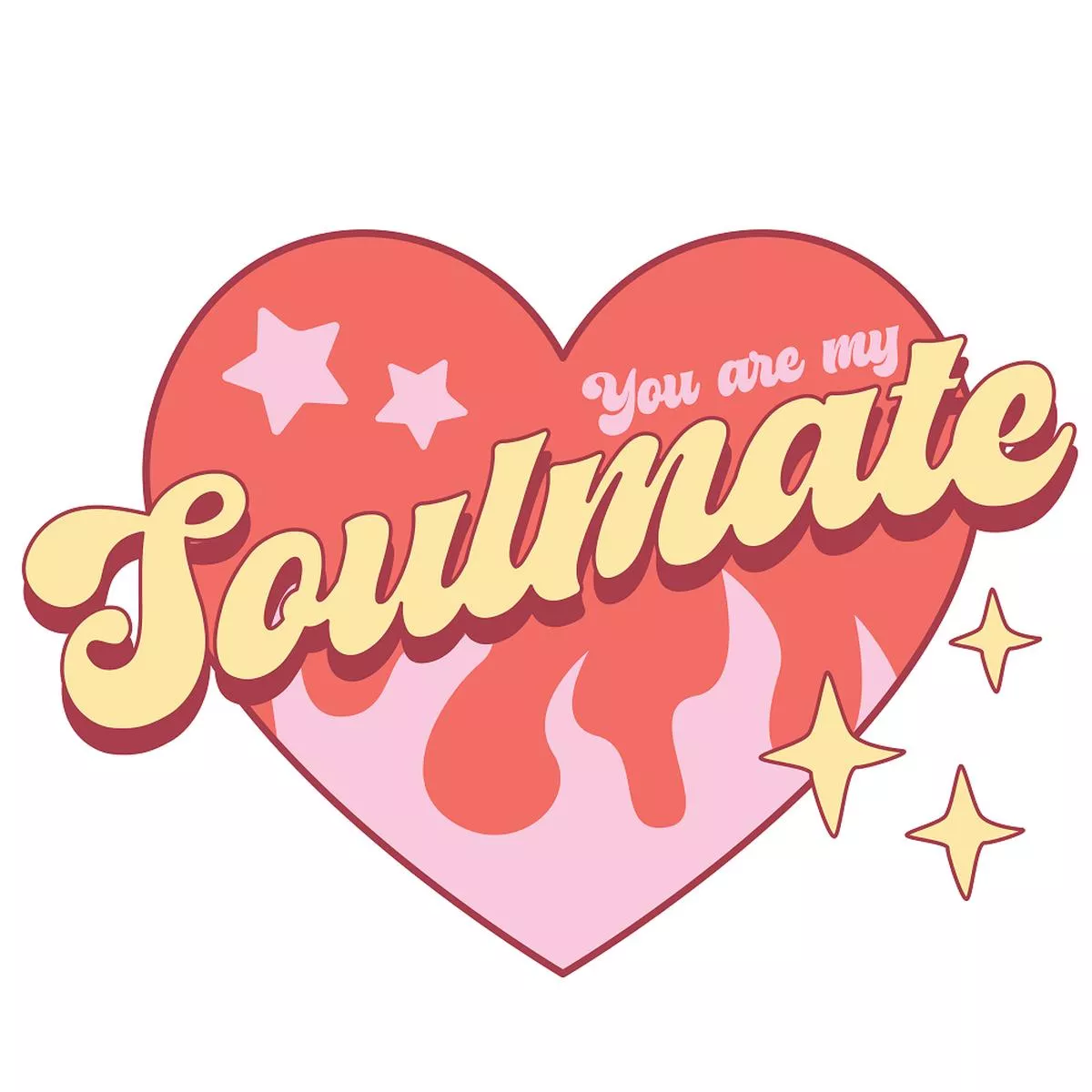 Retro Valentines Day Soulmate Fabric Panel