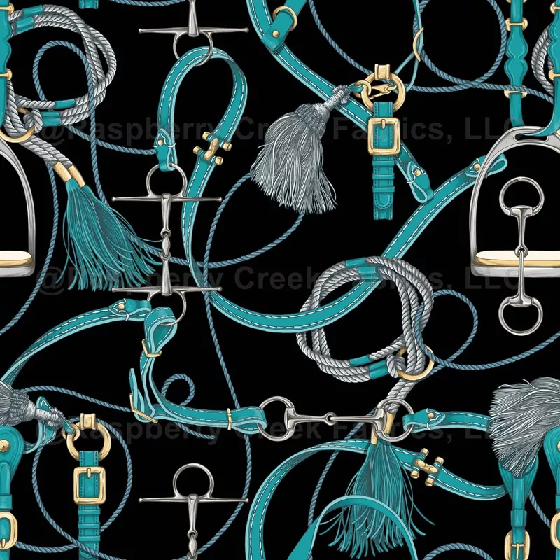 rider-chic-black-with-teal-tack Rider Chic – Black with Teal Tack