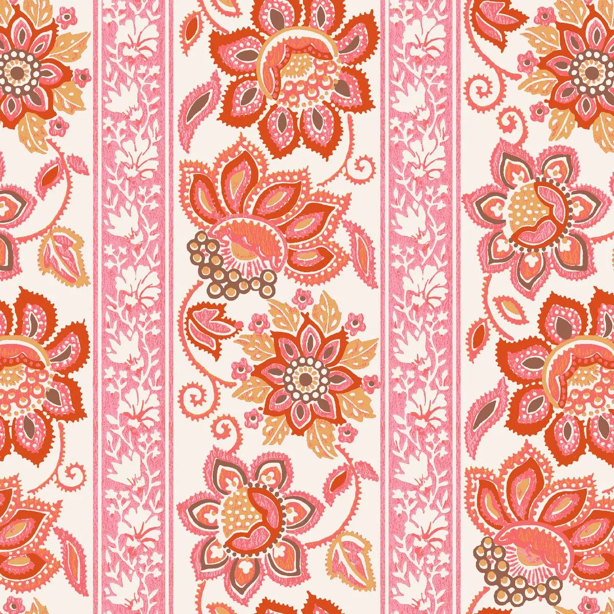 Romantic Folk in Sienna Fabric