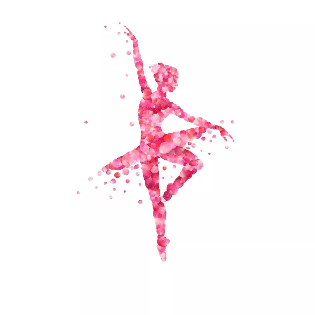 Rose Petal Ballerina Fabric Panel