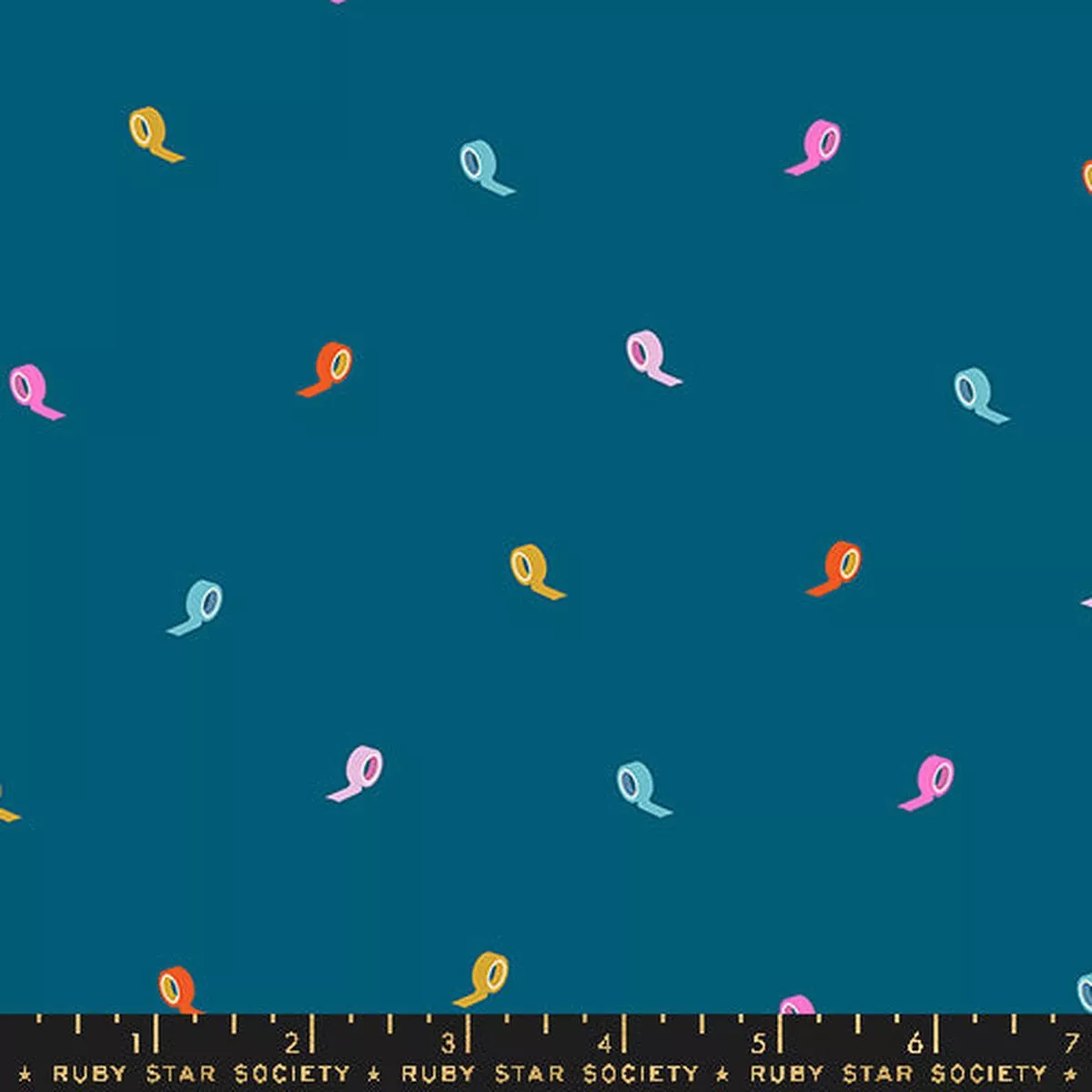 Ruby Star Society Washi Plus Roll With It Teal Fabric
