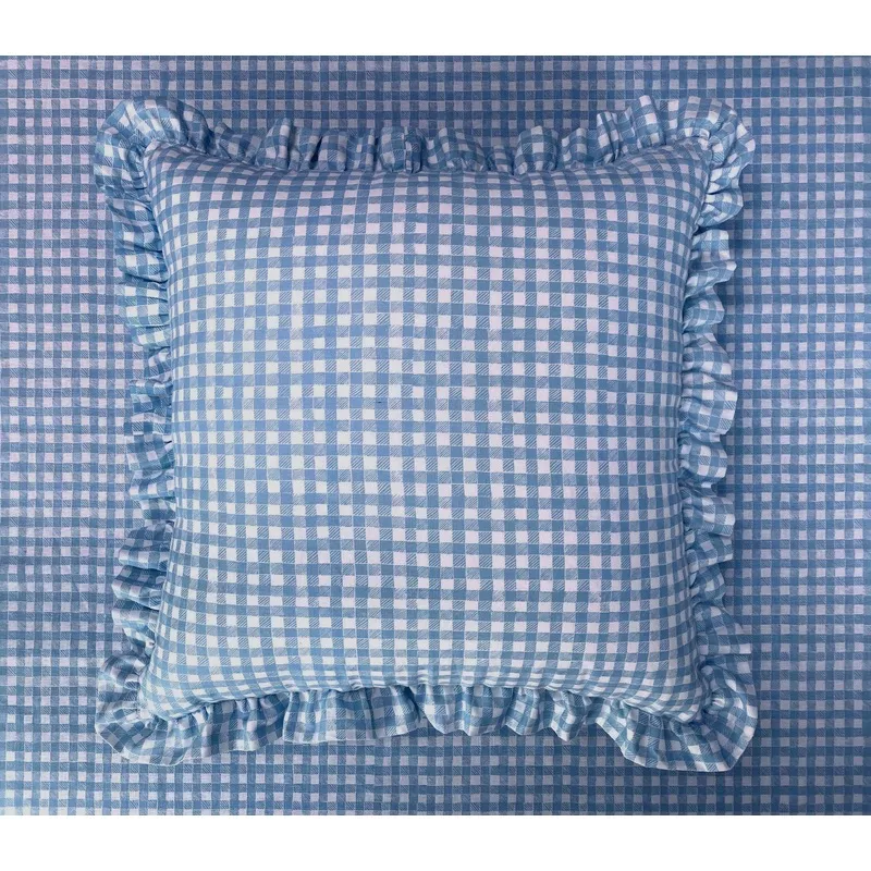 ruffle-floor-cushion-gingham-blue Ruffle Floor Cushion Gingham Blue