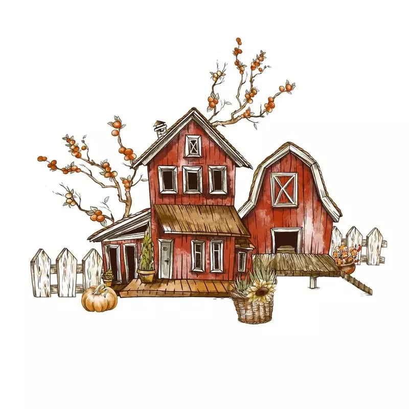 Rustic Farmhouse & Barn Fabric Panel
