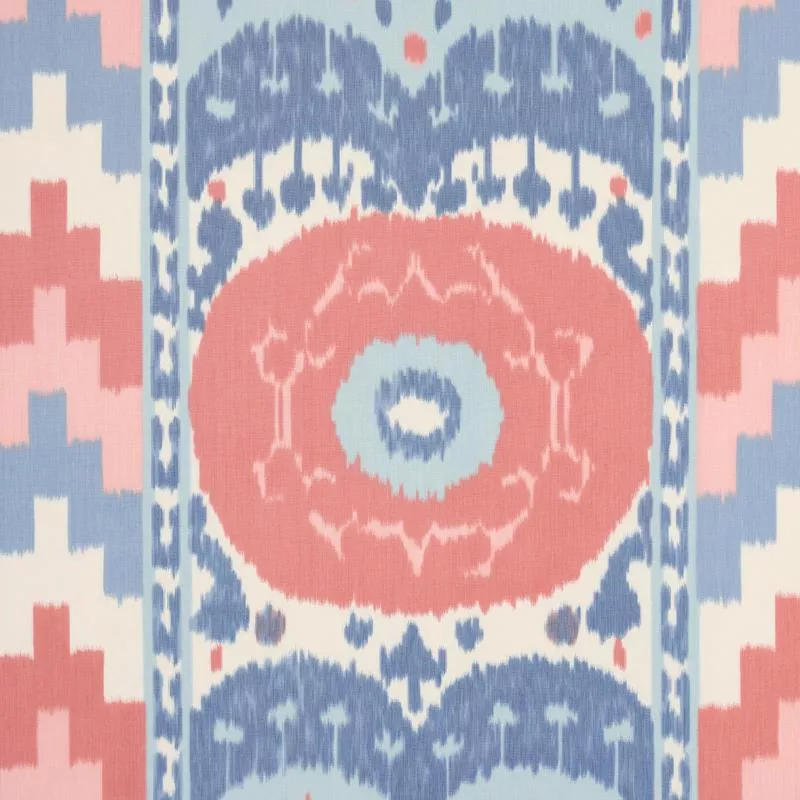 SAMARKAND IKAT II | Chambray & Coral
