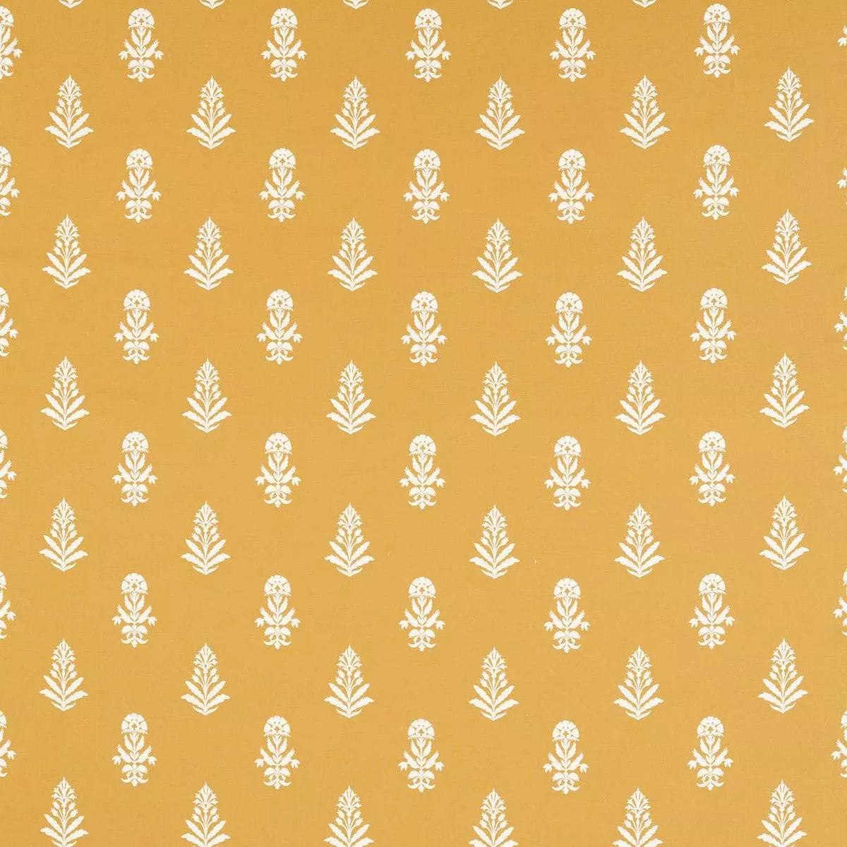 SANDERSON Dabu Fabric Contemporary Floral Tumeric – DSAF237499