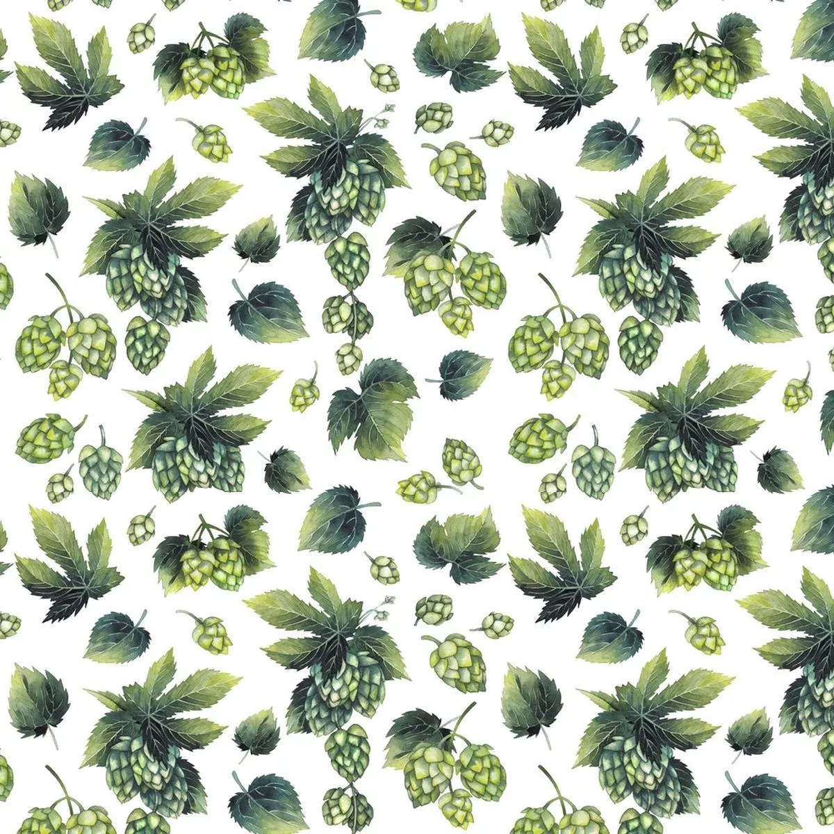 Scattered Watercolor Hops Fabric