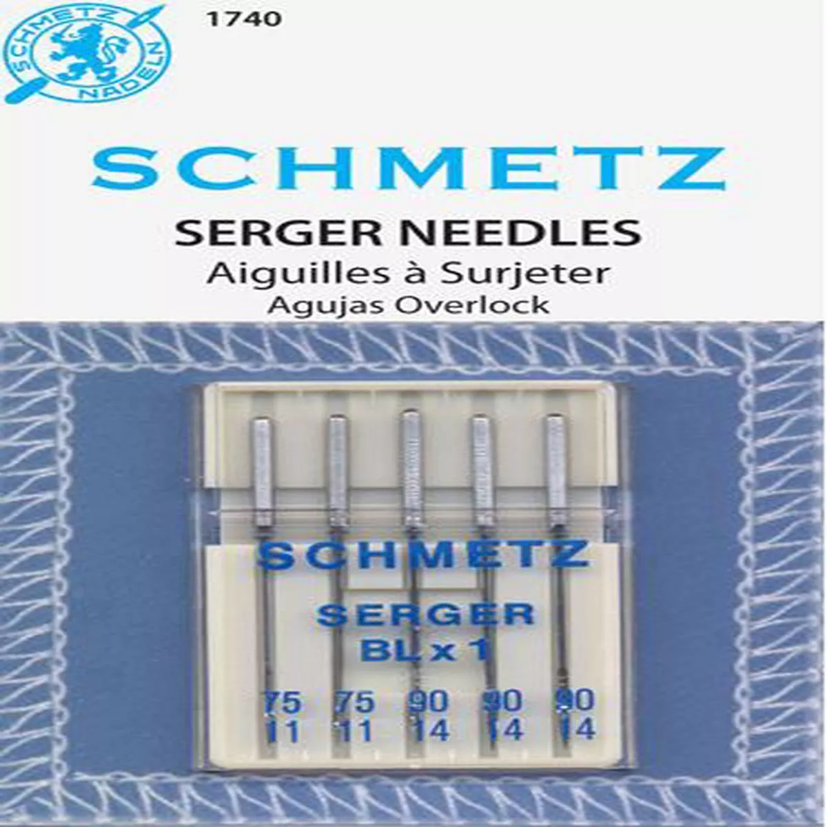 schmetz-5pk-assorted-overlock-serger-sewing-machine-needles-1740-blx1 Schmetz 5pk Assorted Overlock Serger Sewing Machine Needles 1740 BLX1