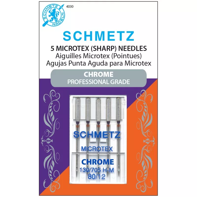 Schmetz Microtex Chrome Machine Needles 80/12