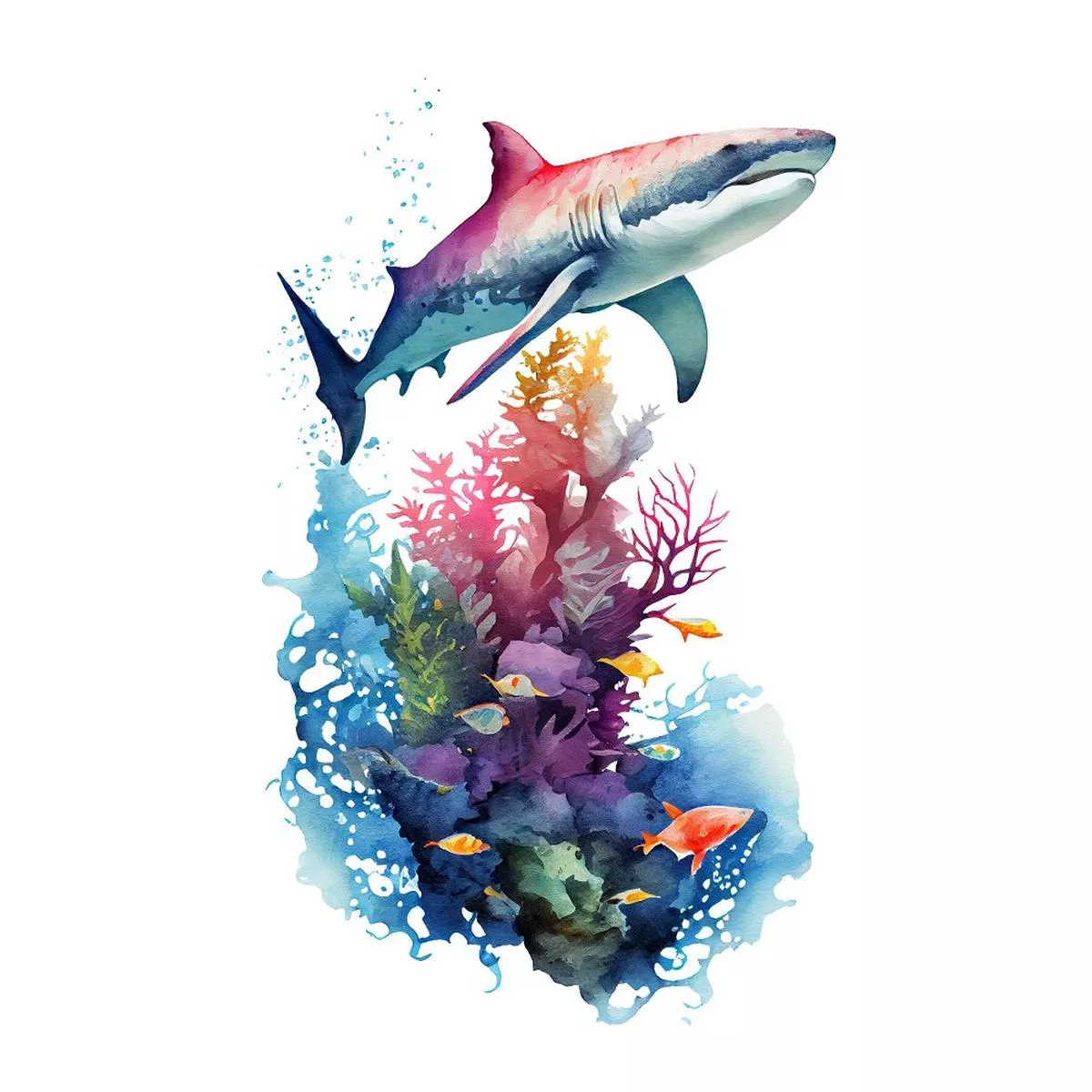 Sea Creatures Shark Fabric Panel