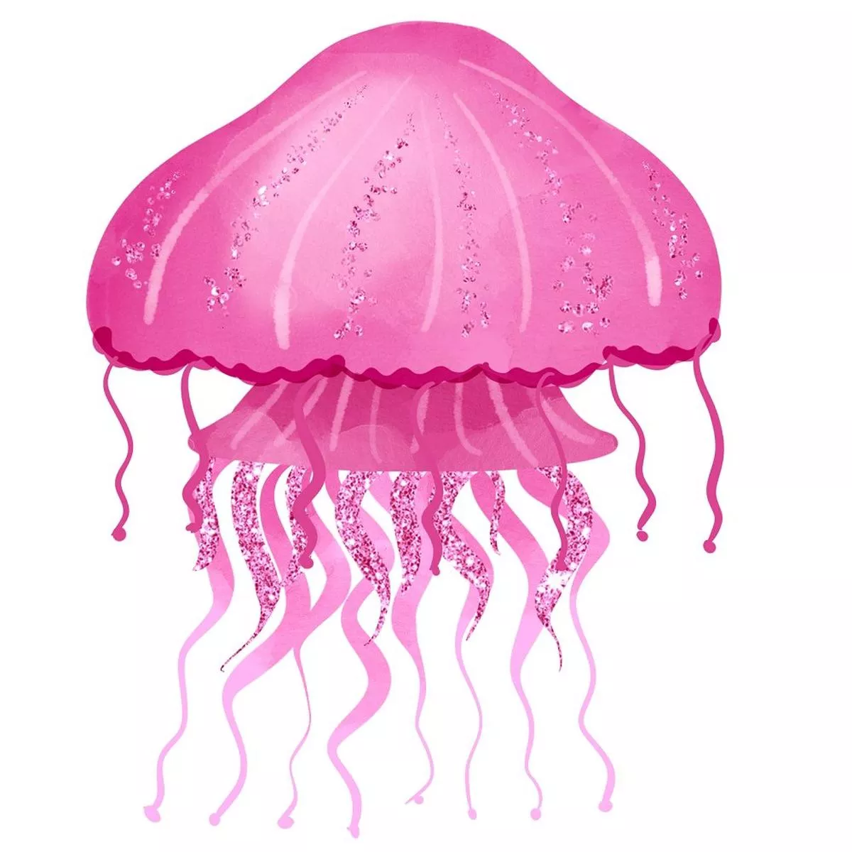 sea-jellyfish-pink-fabric-panel Sea Jellyfish Pink Fabric Panel