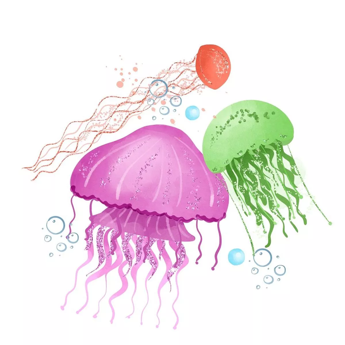 sea-jellyfish-smack-4-fabric-panel Sea Jellyfish Smack #4 Fabric Panel