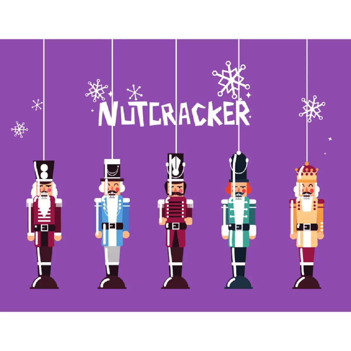 Set Of Nutcrackers Fabric Panel – Purple