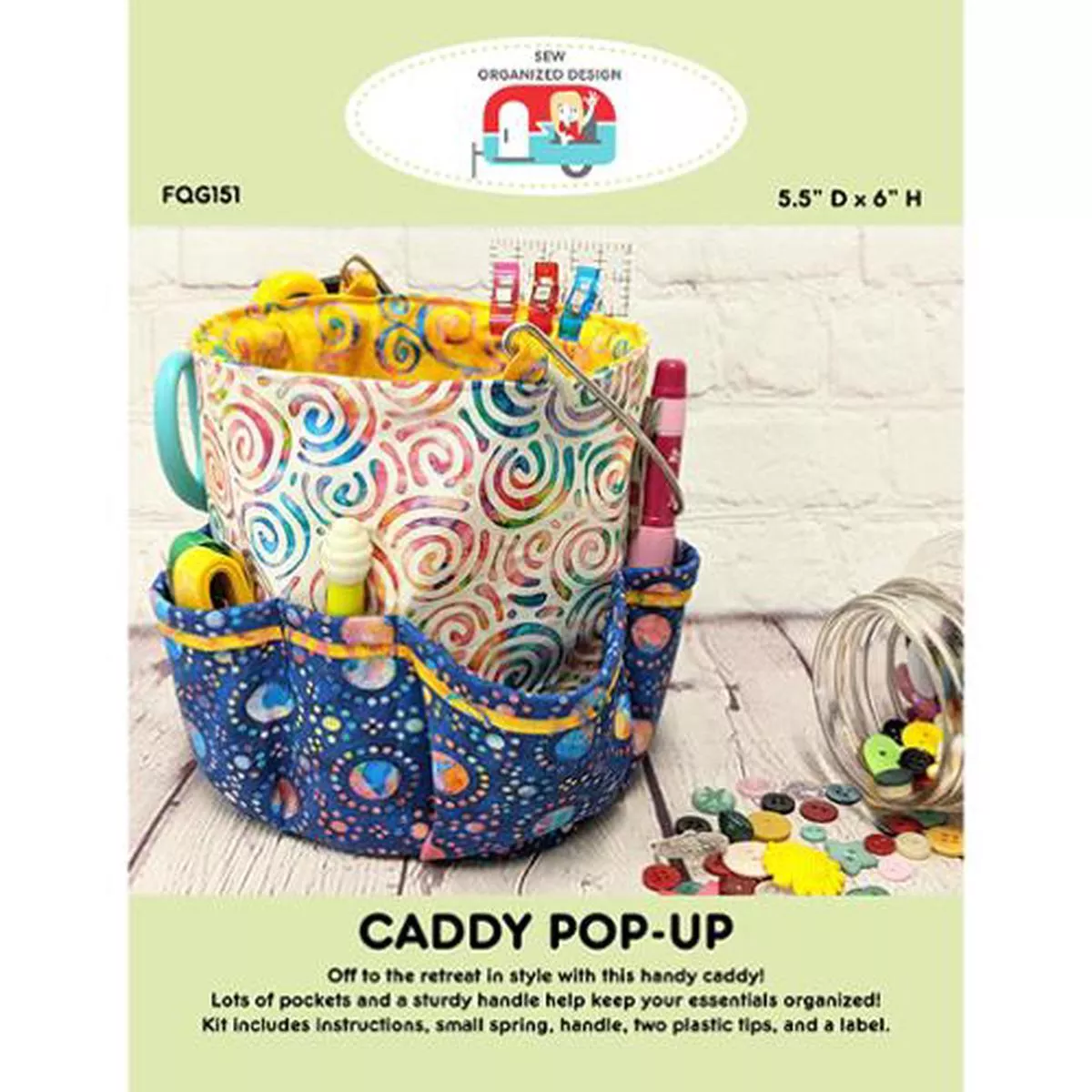 Sew Organized Design Caddy Pop Up Pattern FQG-151