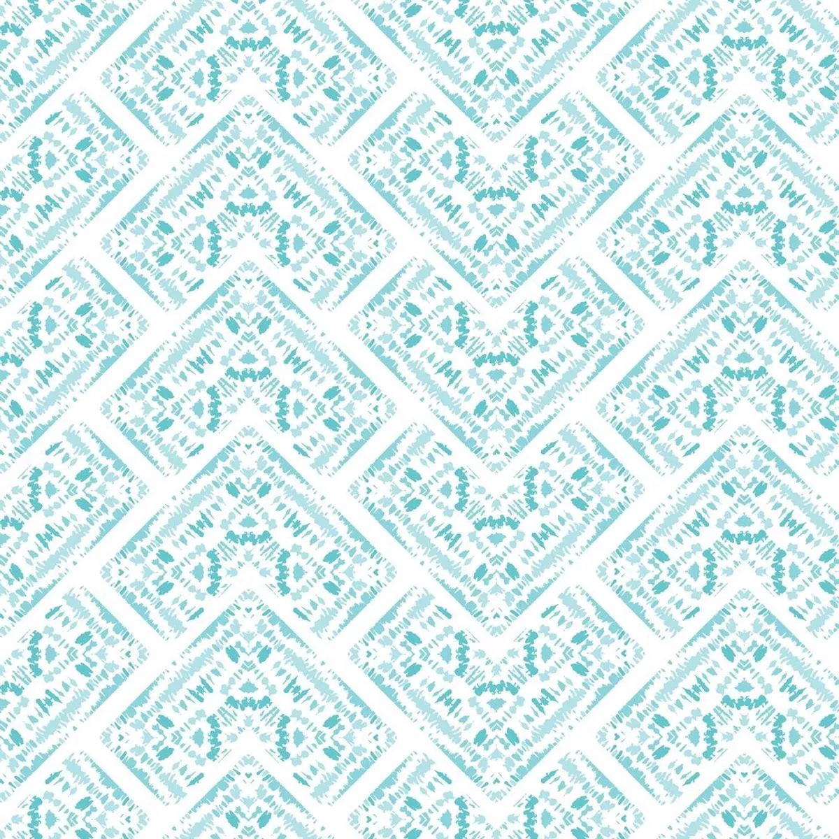 Shibori Mirrored Chevron Fabric – Aqua