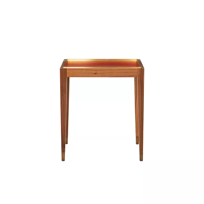 sidney-end-table-in-red-leather Sidney End Table in Red Leather