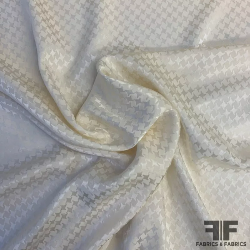 Silk Houndstooth Jacquard – Off White