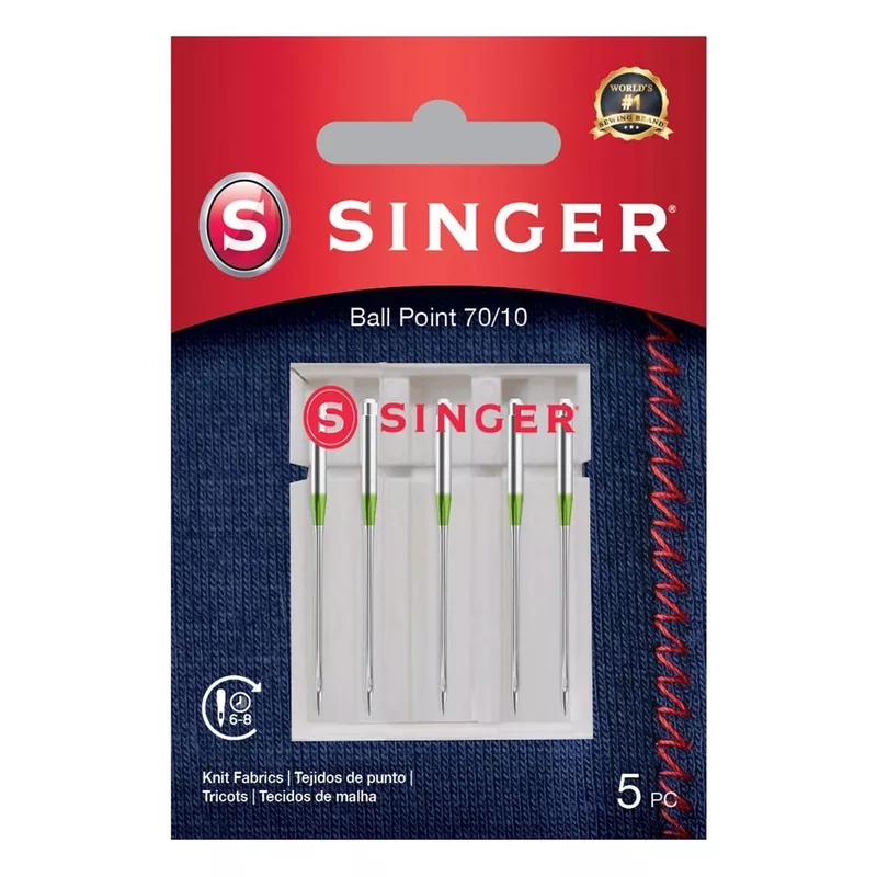 SINGER Ball Point Needles Size 70/10 5 Pack