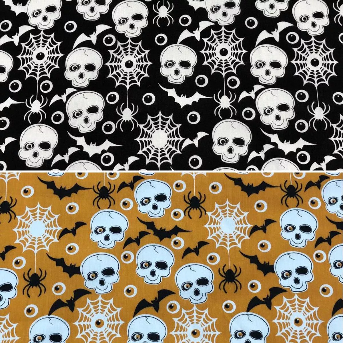 skulls-bats-halloween-polycotton-fabric Skulls and Bats Halloween Polycotton Fabric