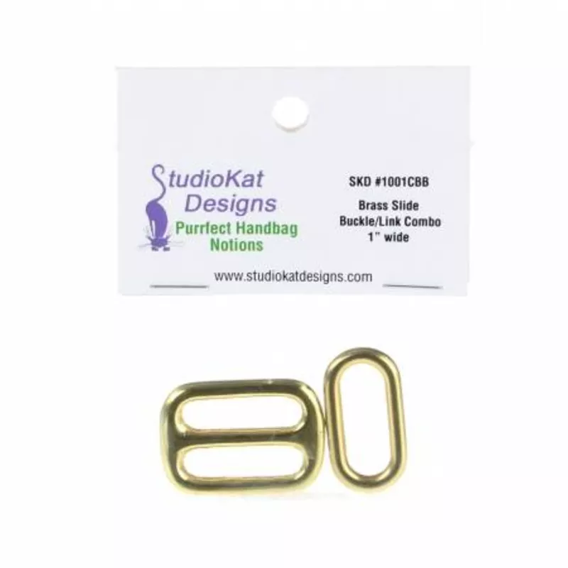 Slide Buckle/Link Combo 1″ Brass