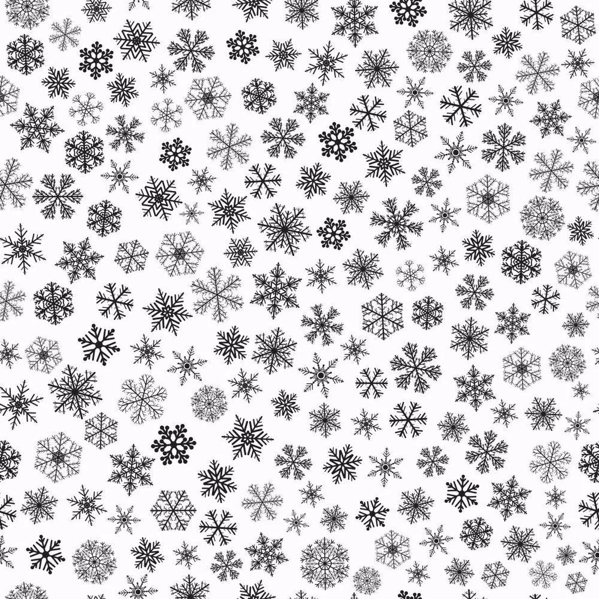 small-snowflakes-fabric-black-white Small Snowflakes Fabric – Black/White