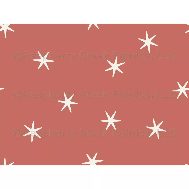 Small Tossed Cream Star on Clay Brown Background-Boho Neutral