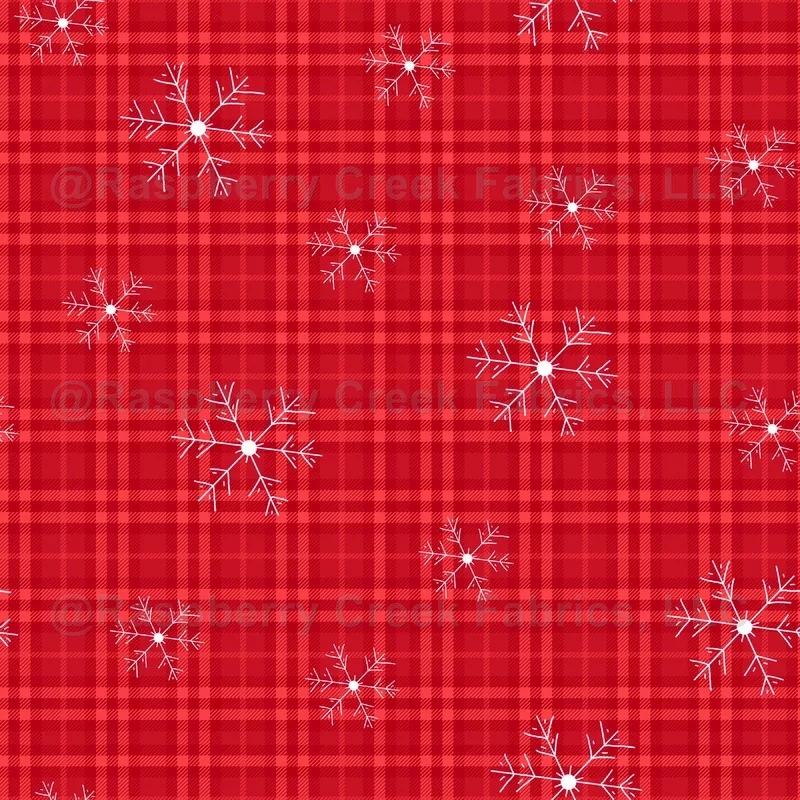 Snow sparkle – plaid red