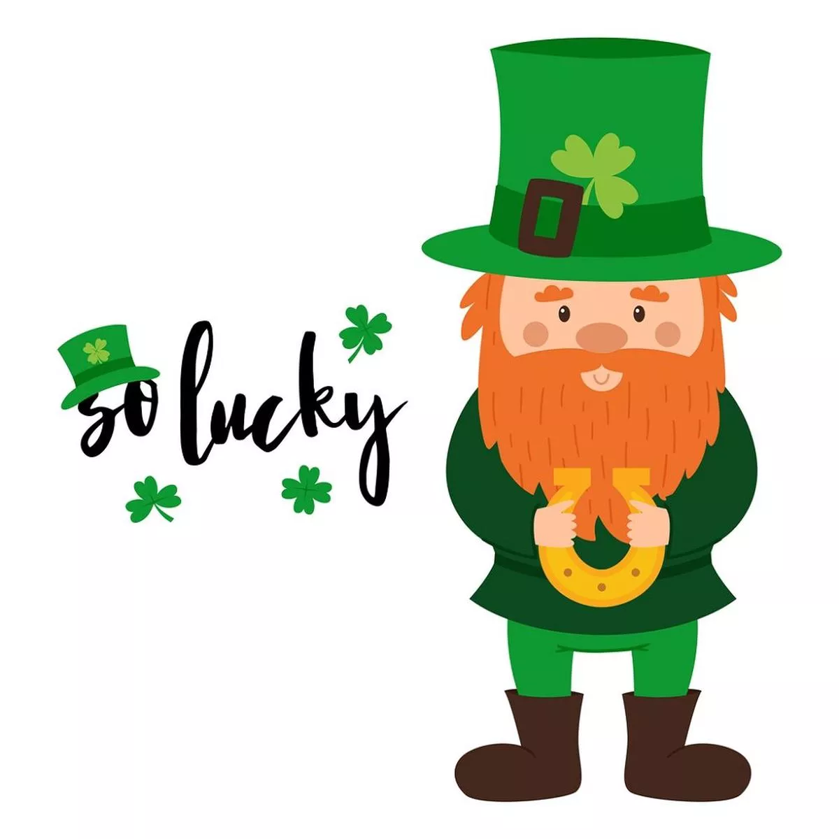 So Lucky Irish Dwarf Fabric Panel