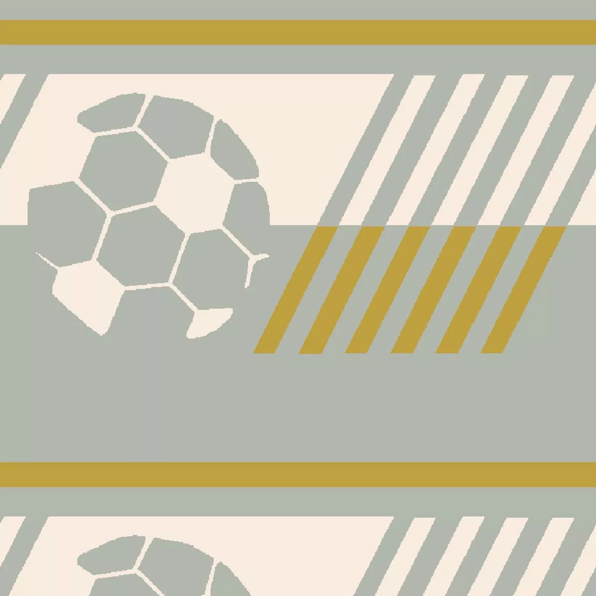 Soccer Stripe on Gray Fabric
