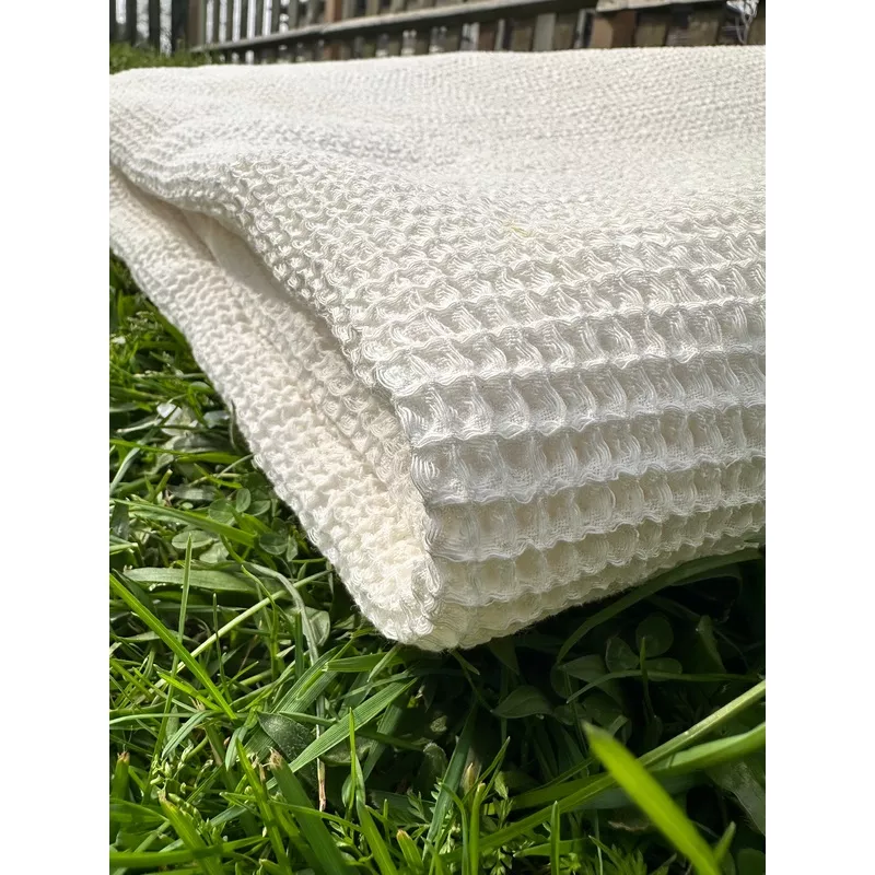 softened-organic-cotton-waffle-fabric-by-yard Softened Organic Cotton Waffle Fabric By The Yard.