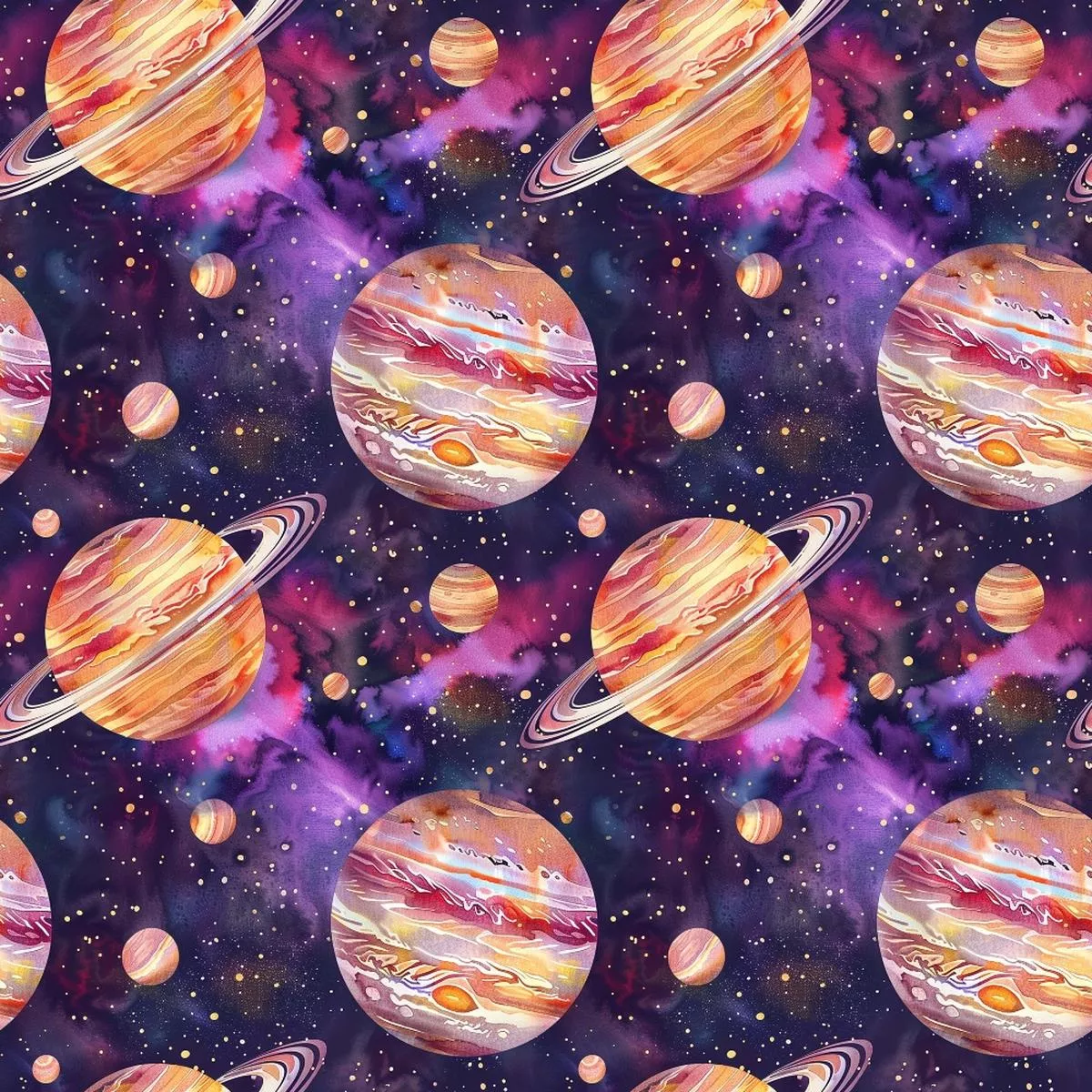 Solar System Pattern 17 Quilting Cotton Fabric