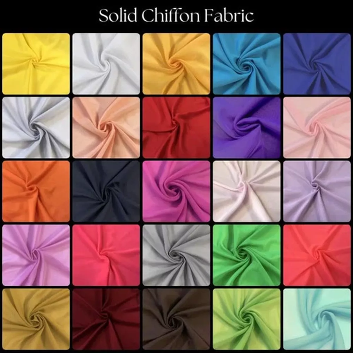 Solid Chiffon Fabric 58/60″ WideSoft Sheer Polyester for Dresses & Decor