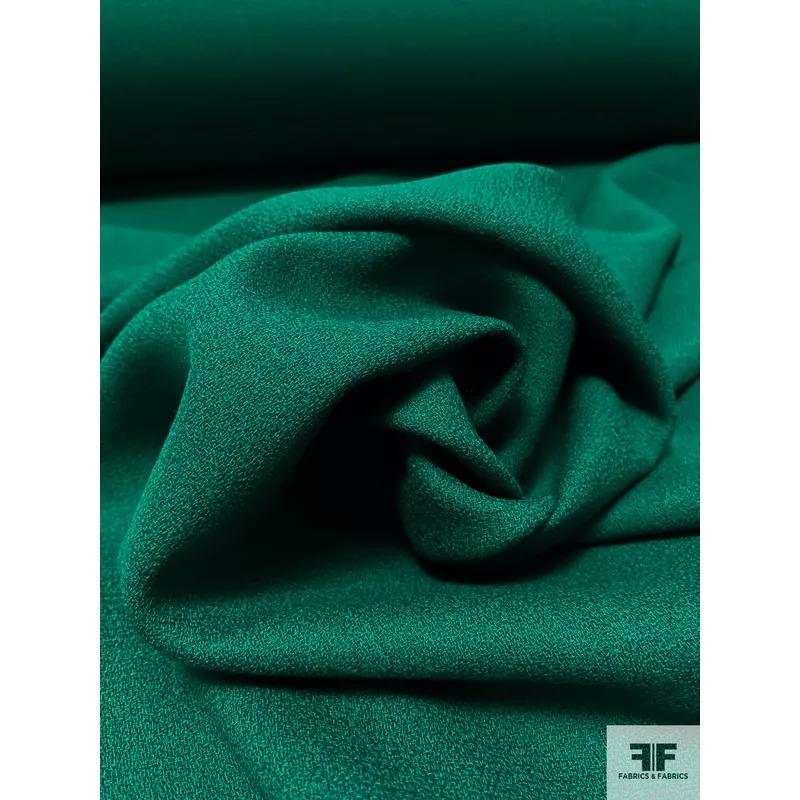 Solid Wool Crepe – Dark Emerald Green