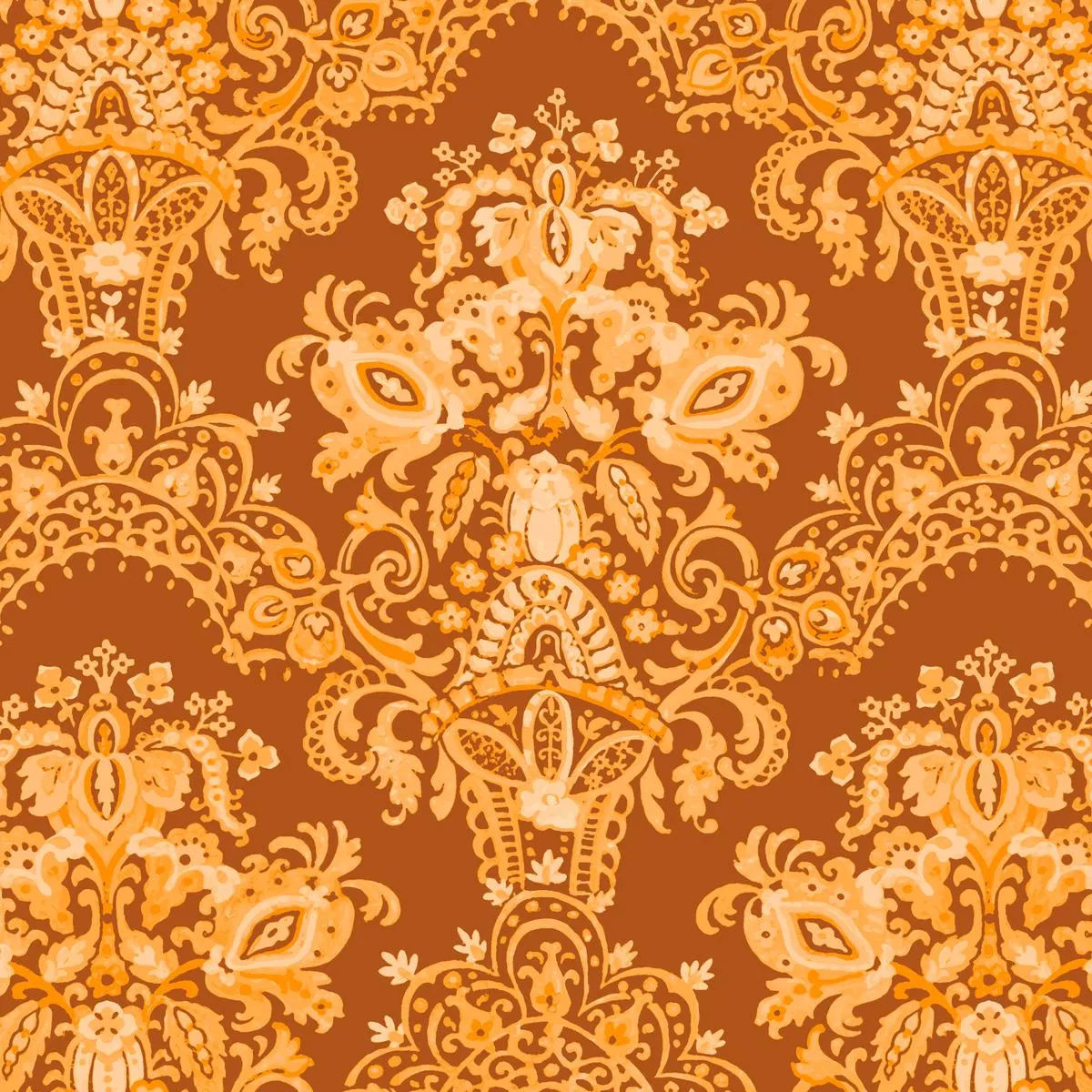 Solstice Garden on Gold Fabric