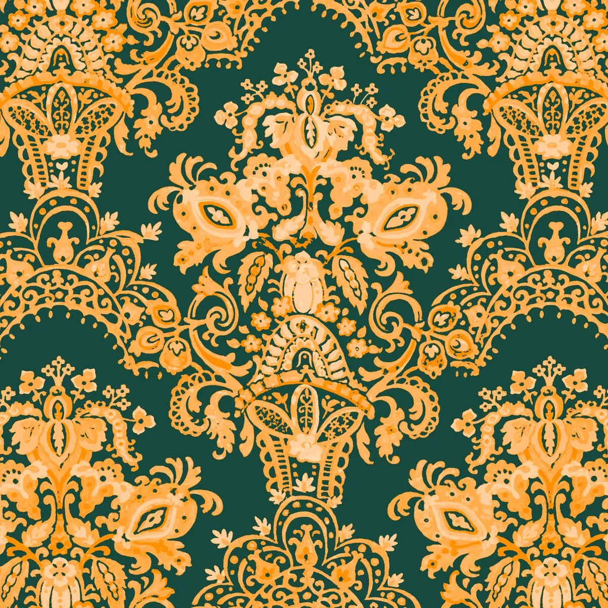 solstice-garden-on-gold-green-fabric Solstice Garden on Gold & Green Fabric