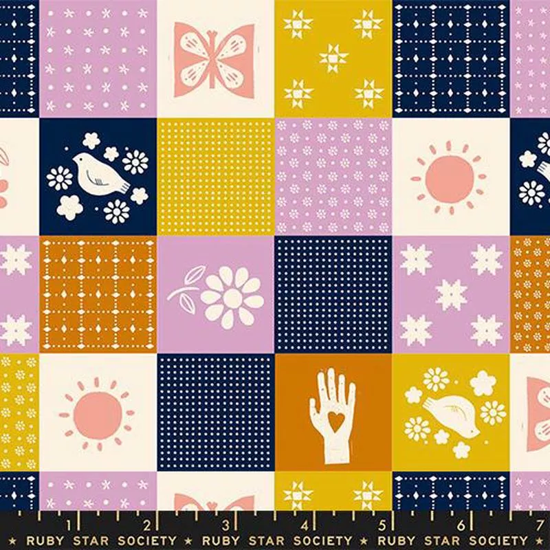 songbird-patchwork-with-navysugar-maple-by-ruby-star-society-moda-1-4-yard Songbird Patchwork with NavySugar Maple by Ruby Star Society for Moda (1/4 yard)