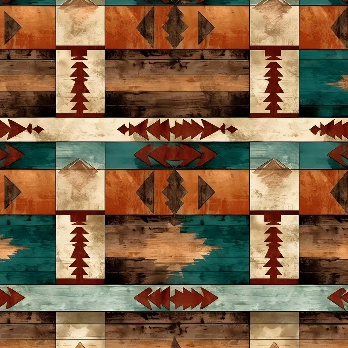 Southwestern Wood Planks Pattern #3 Fabric