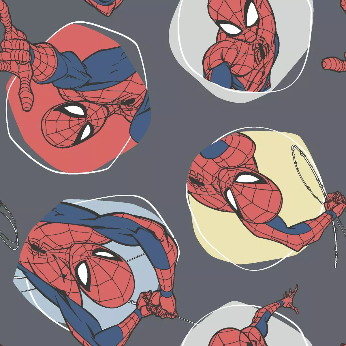Spider-Man Multi Color Badges on Gray