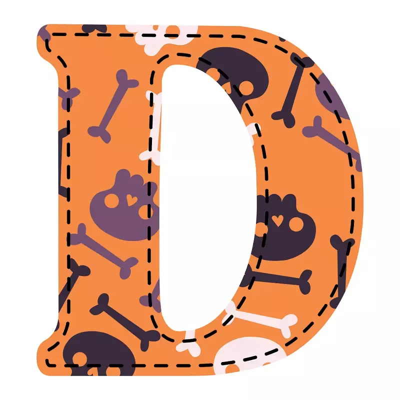 spooky-letter-d-fabric-panel Spooky Letter ”D” Fabric Panel