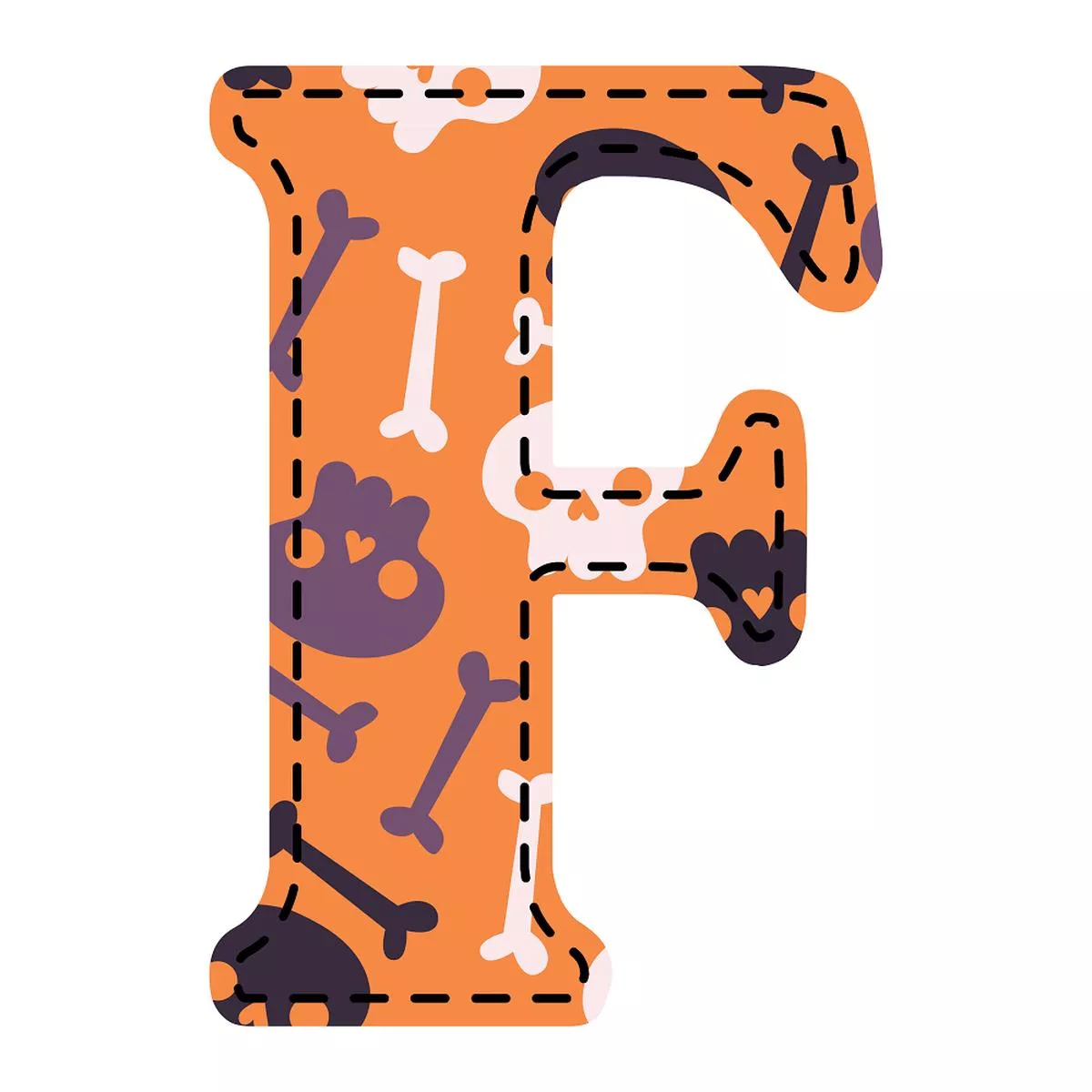 spooky-letter-f-fabric-panel Spooky Letter ”F” Fabric Panel