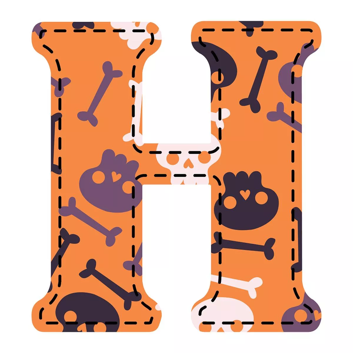 spooky-letter-h-fabric-panel Spooky Letter ”H” Fabric Panel