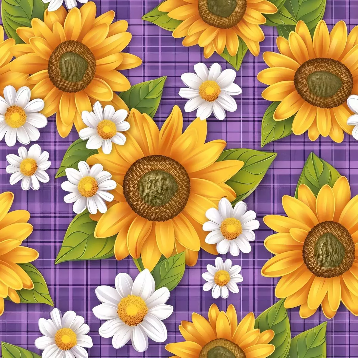 Spring Floral Plaid Pattern 19 Quilting Cotton Fabric