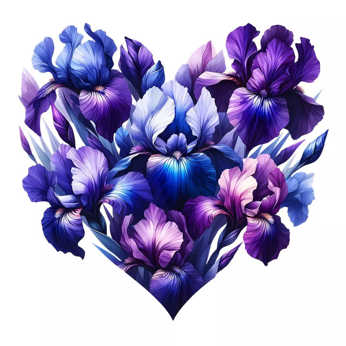 Spring Heart Flowers #5 Fabric Panel