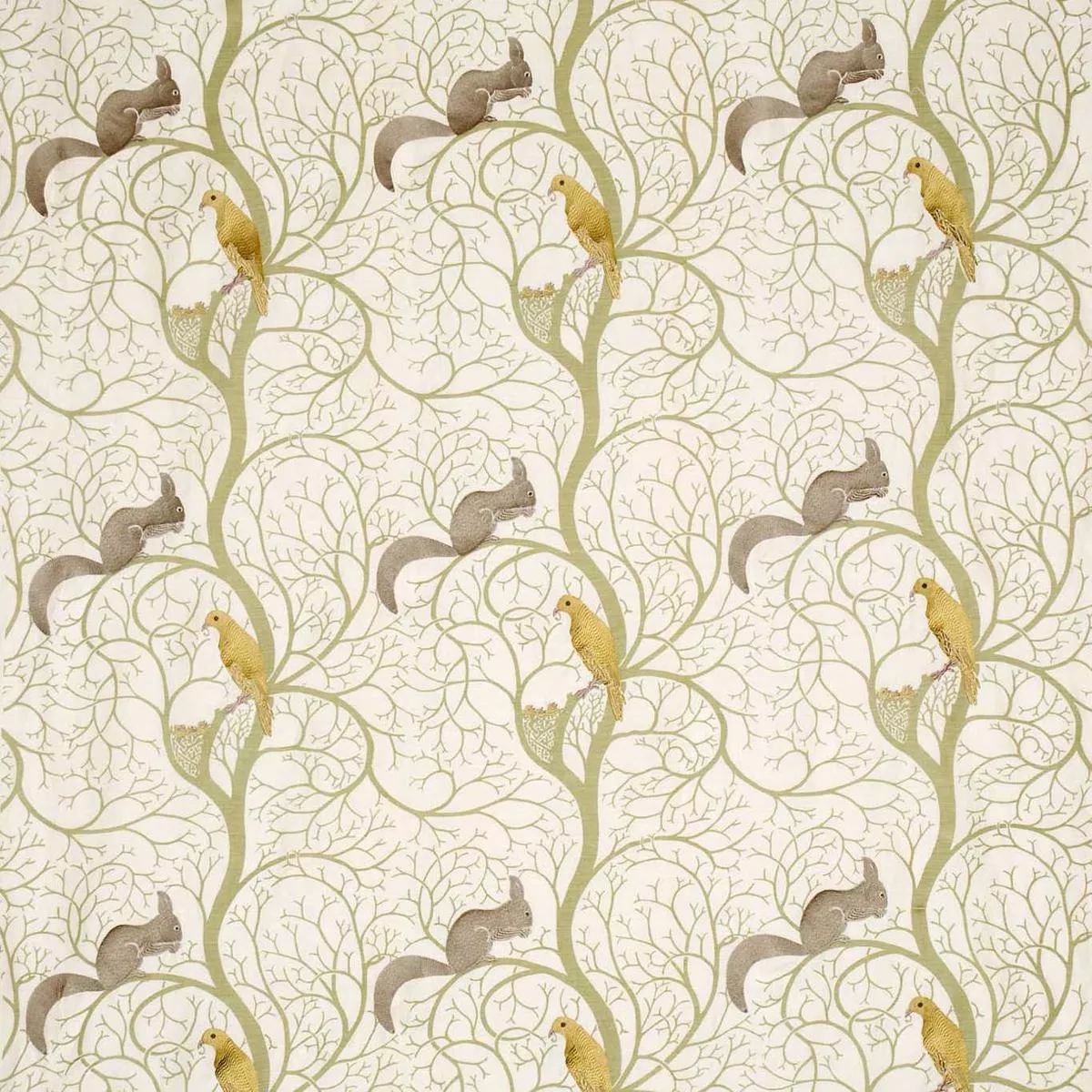 squirrel-dove-embroidery-sage-neutral-quantity-metres Squirrel and Dove Embroidery – Sage/Neutral | Quantity (Metres)
