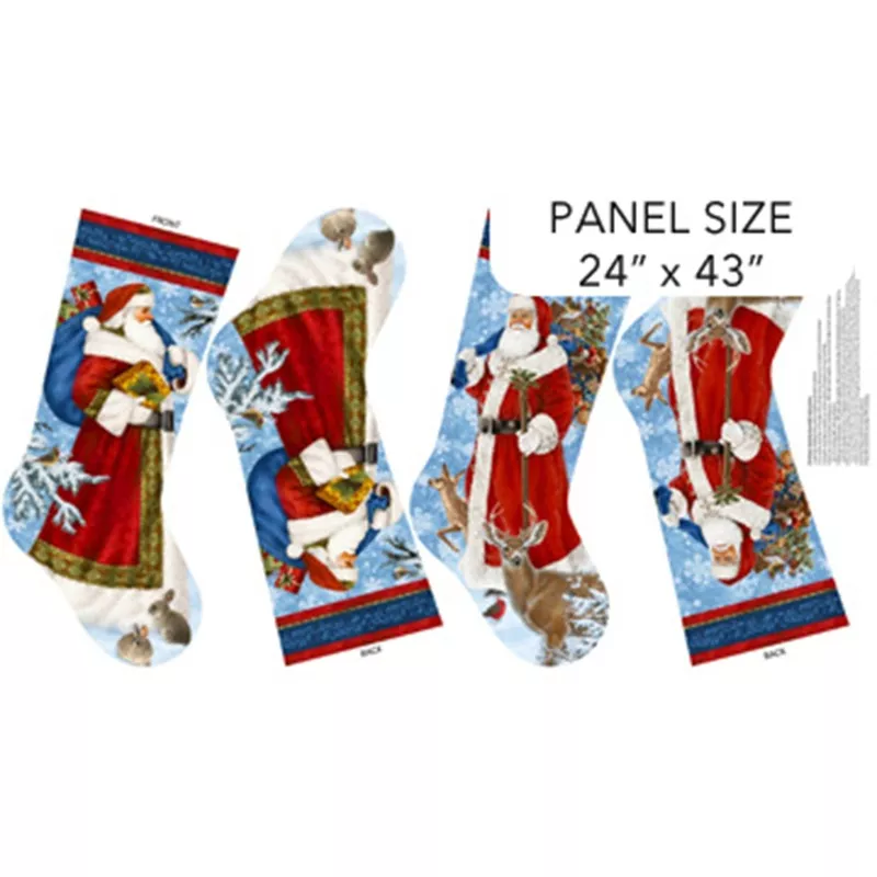 St. Nicholas Stocking Panel-Northcott Fabrics-24 Inch Panel