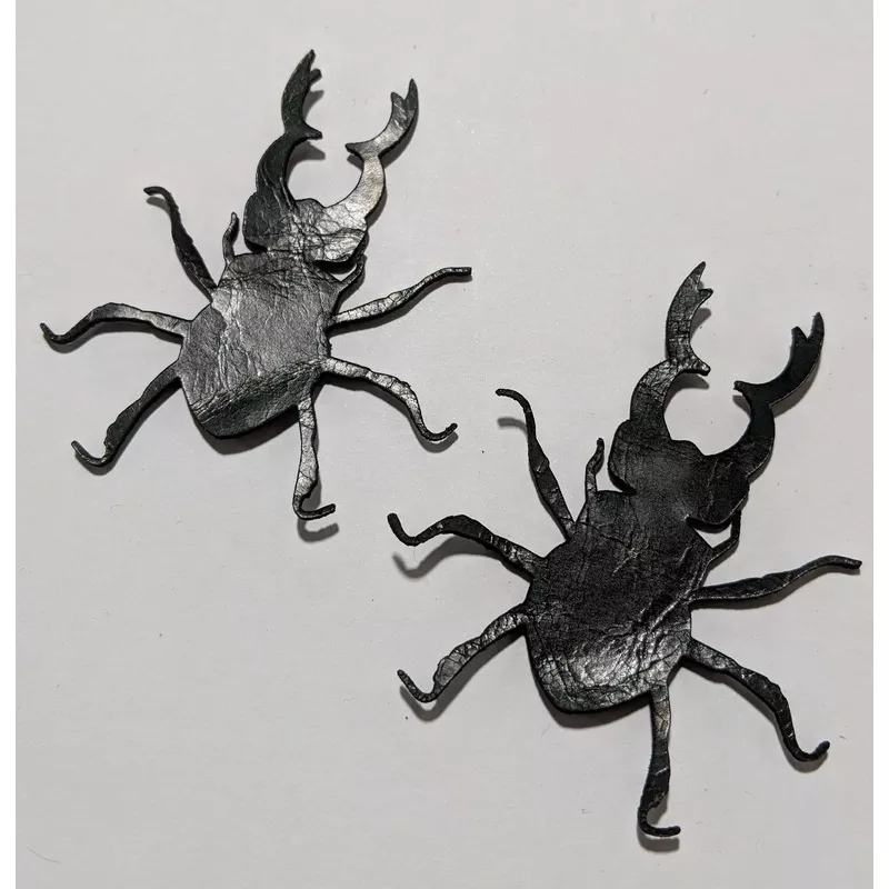 stag-beetle-bug-laser-cut-shapes-2-pc-green-cow-hide-leather Stag Beetle Bug – Laser Cut Shapes 2 Pc – Green Cow Hide Leather