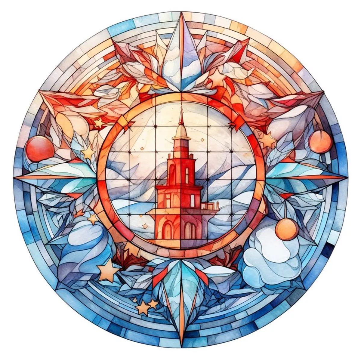 stained-glass-window-6-fabric-panel Stained Glass Window #6 Fabric Panel
