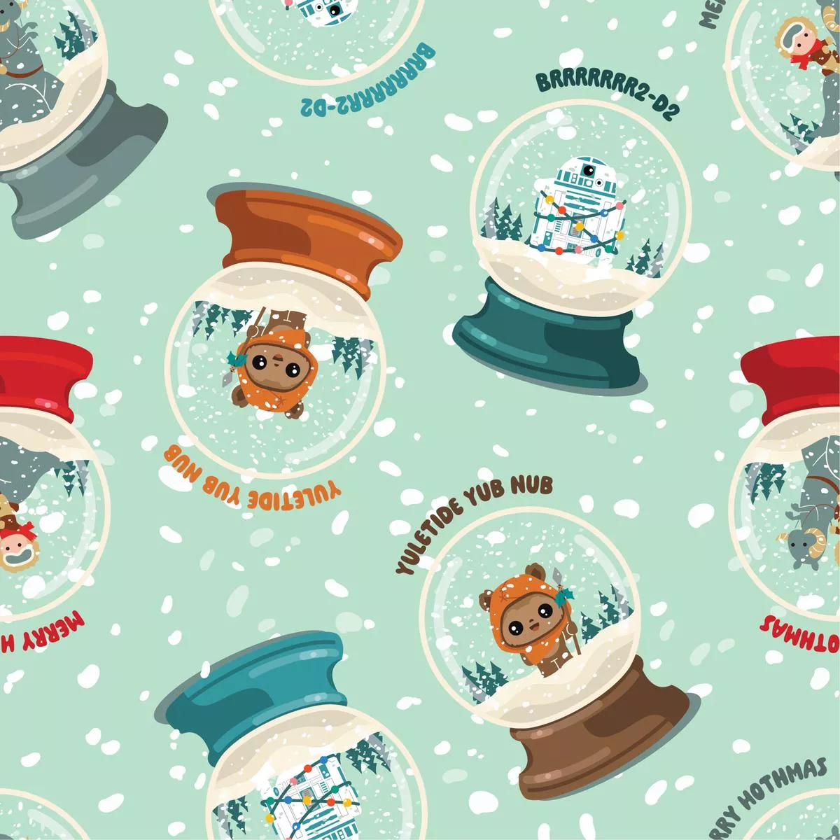 STAR WARS Winter Snow Globe on Mint Green