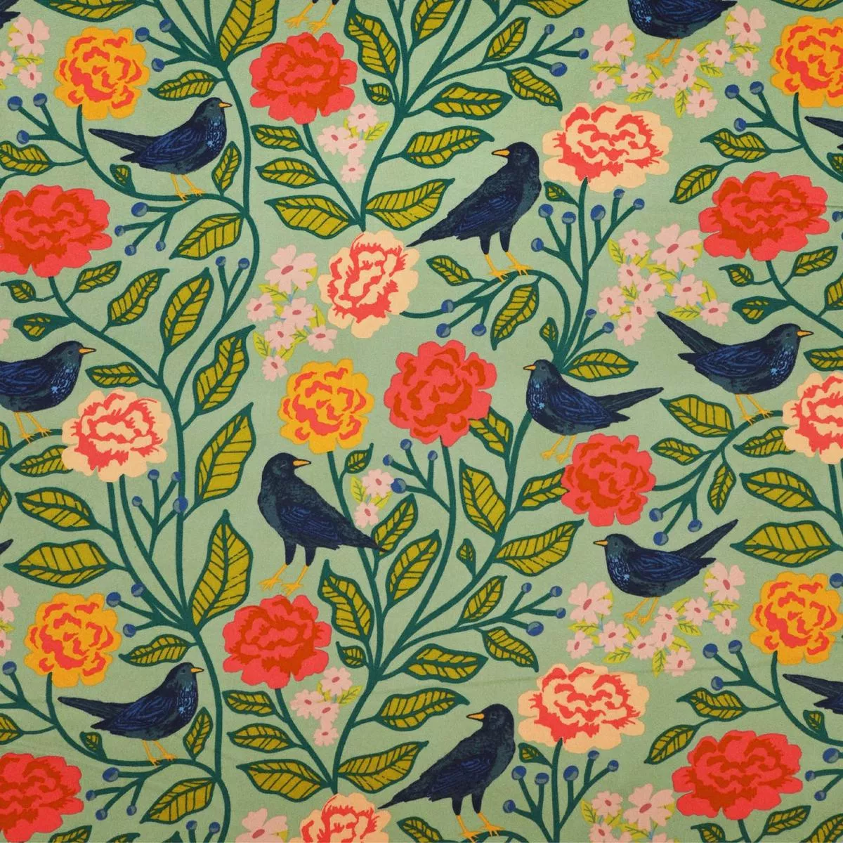starling-fabric-collection-blackbird-aviary-in-flannel Starling Fabric Collection – Blackbird Aviary in Flannel