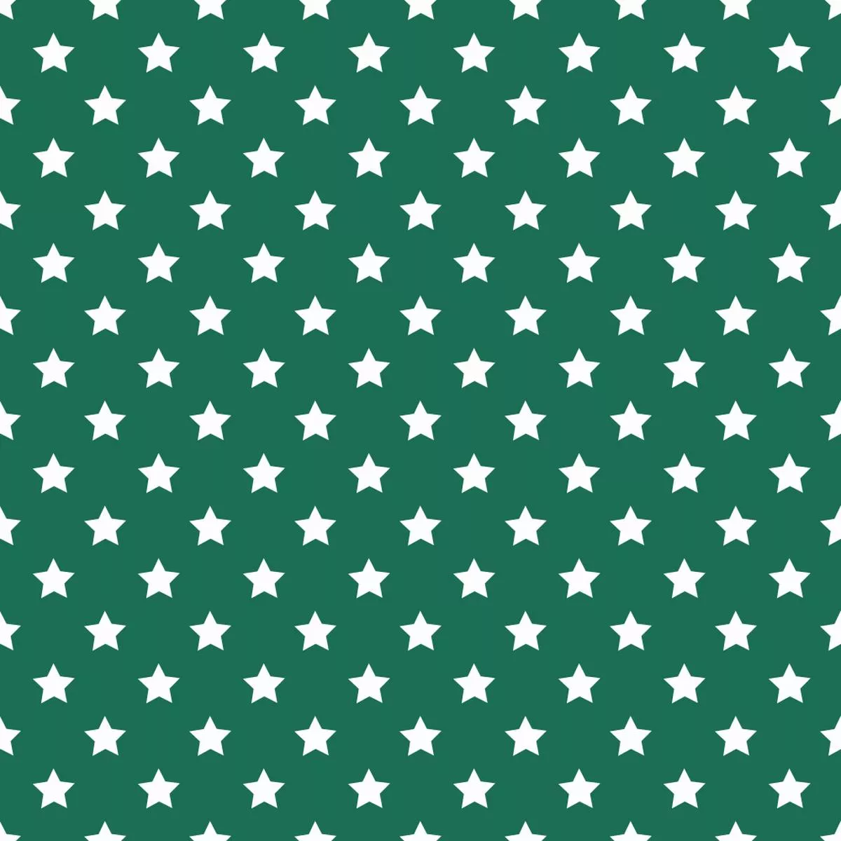 Stars Basics Fabric – White on Hunter Green